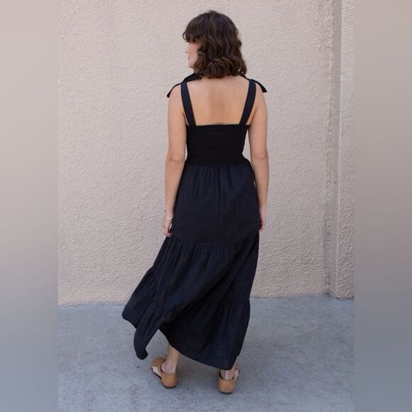 XIRENA LORRAINE smocked DRESS in black - Picture 5 of 12